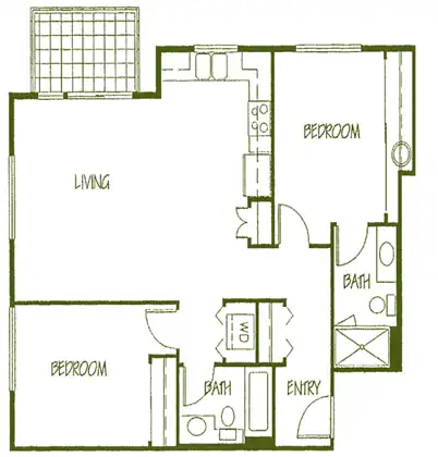 2 Bedroom 2 Bath C 509 floor plan